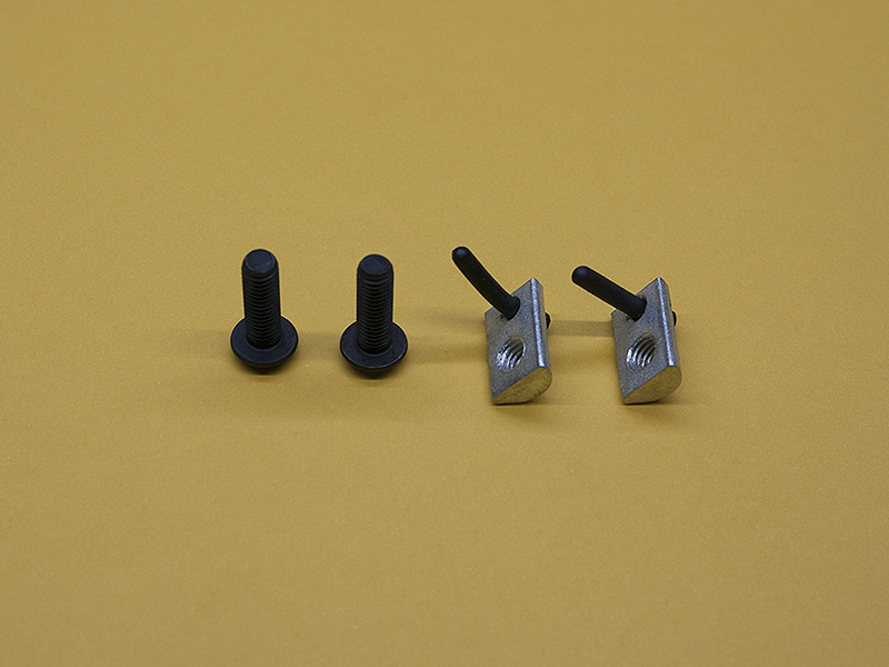 10 Series – (4x) M5 x 16mm Button Head Screws & (4x) M5 Drop-In T-Nuts w/rubber handle