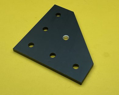 (JP-015-H6-BLACK) 15 Series 6 Hole 90° Joining Plate – Black anodize