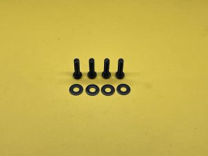 (4) 1/4-20 X 1″ BLACK STAINLESS BUTTON HEAD SCREWS & BLACK S.S. WASHERS