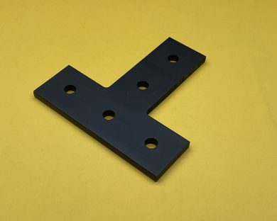 (JP-015-T-BLACK) 15 Series 5 Hole “T” Joining Plate