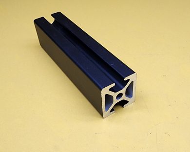 EX-1010-C-BLACK – 1″ x 1″ BLACK  180° Smooth T-Slotted Aluminum Extrusion
