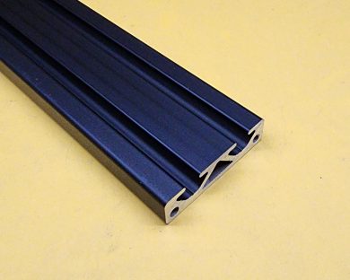 EX-2050-BLACK – 2″ x 0.5″ BLACK Smooth T-Slotted Aluminum Extrusion