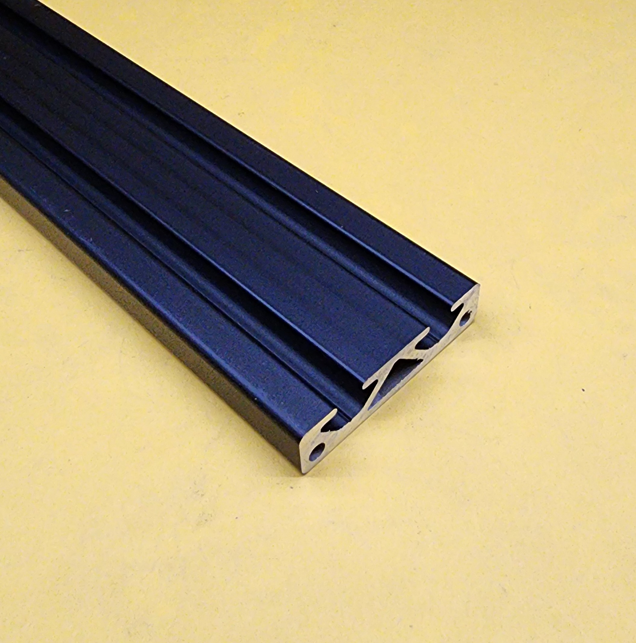 EX-2050-BLACK - 2" x 0.5" BLACK Smooth T-Slotted Aluminum Extrusion